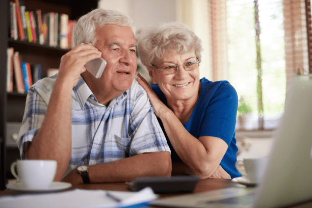 old couple calling