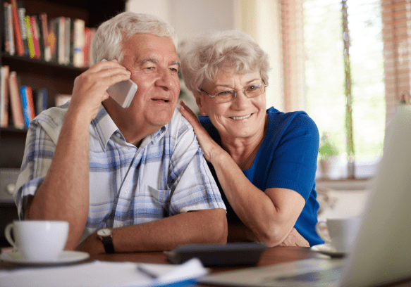 old couple calling